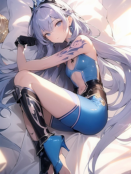 Vibrant-Haired Model with Sparkling Earrings Takes Center Stage in Hentai Ecstasy