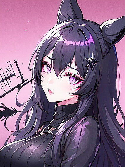 Gothic Girl 18+ in Oversized Vintage Sweater Seduces with Dark Wavy Ombre Hair
