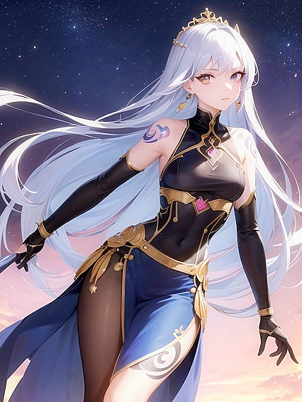 Skinny Girl 18+ Puts on Earrings and Gloves for Seductive Hentai Action