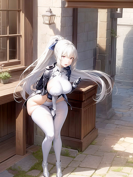 Pale-Skinned Beauty with Huge Ass Poses Seductively in Hentai Fantasy