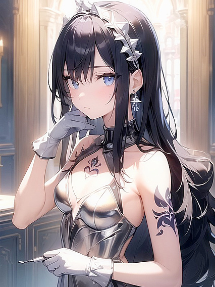 Intricately Designed Light Blue Glitter Dress in Seductive Hentai Scenes