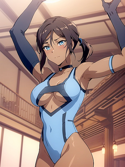 Dancer in Leotard Performs Seductive Moves in SFW Hentai Fantasy