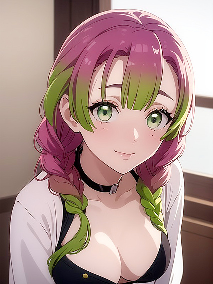 Seductive Choker and Thong Outfit in Sensual SFW Hentai Action