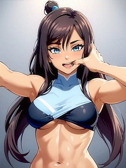 Mischievous Smile and Underboob Tease in Seductive Hentai Fantasies