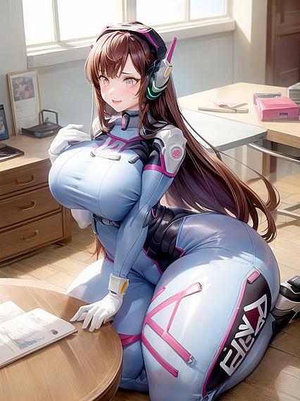 D'va's Massive Ass Takes Center Stage in Front View Hentai Action