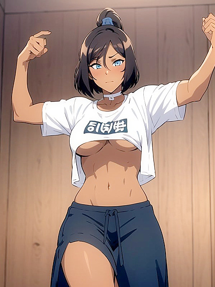 Detailed Screencap of Hot Girl 18+ in Thong and White T-Shirt for Horny Hentai Fun