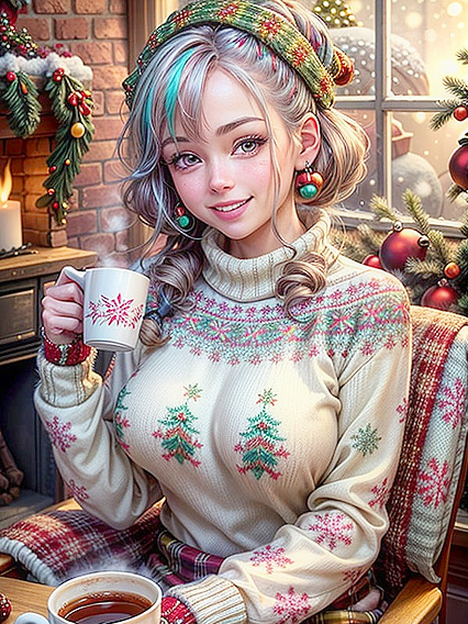 CozyChristmas: Sipping Hot Cocoa by the Fire with Festive Fun Hentai Scenes