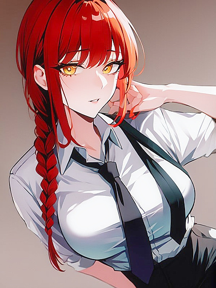 Makima Lifts Her Shirt for Seductive Hentai Pleasure