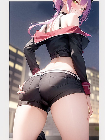 Submissive Beauty Shows Off Her Ass in Modern City Hentai Scene