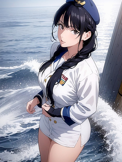 Military Babe Caught in the Rain Stares Seductively at You for Intense Hentai Pleasure