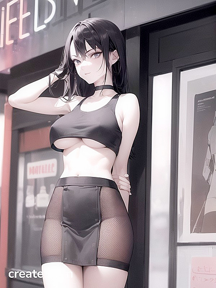 Cute Hentai Waif Shows Off in Fishnets for Steamy Waist Shots