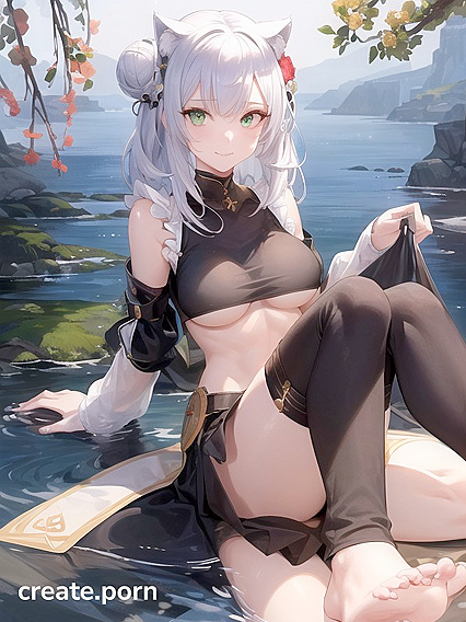Noelle from Genshin Impact Enjoying Intimate Solo Moments in Seductive hentai Scenes