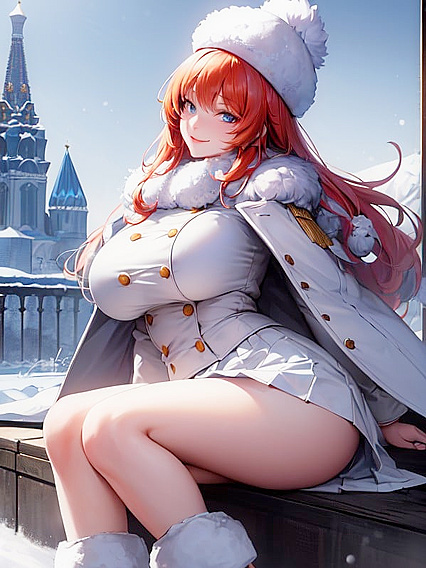 Horny hentai Girl 18+ gazes at viewer while sitting seductively alone