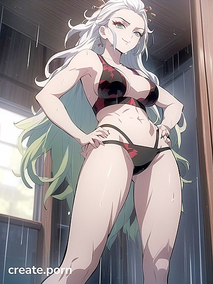 Multi-Colored Hairstyle Bottom-Up Anal Focus in Horny Hentai Action