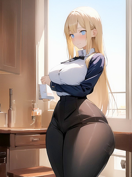 Busty Office Lady with Massive Booty Expands Her Chest in Steamy Hentai Action