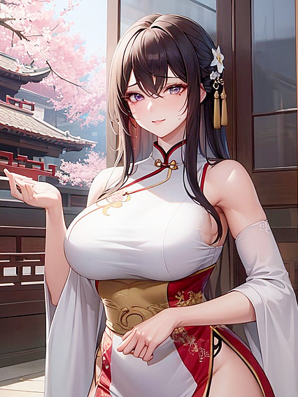 Chinese Goddess in Hanfu Cries Tears of Joy During Busty Hentai Pleasure