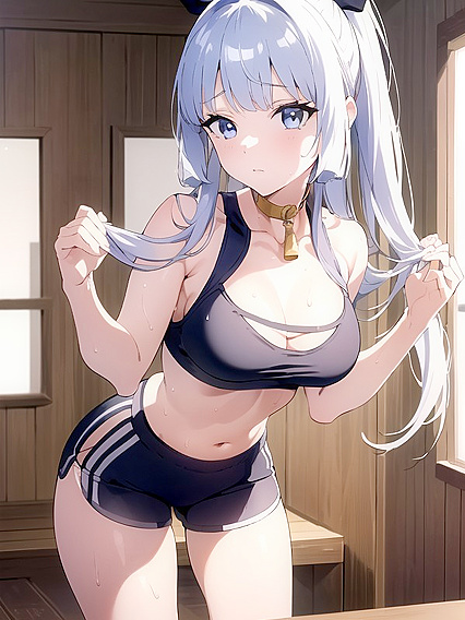 Kamisato Ayaka in Sporty Shorts Gets Sweaty for Intense Hentai Pleasure