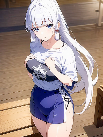 Kamisato Ayaka in Sporty Shorts for Intense Hentai Pleasure