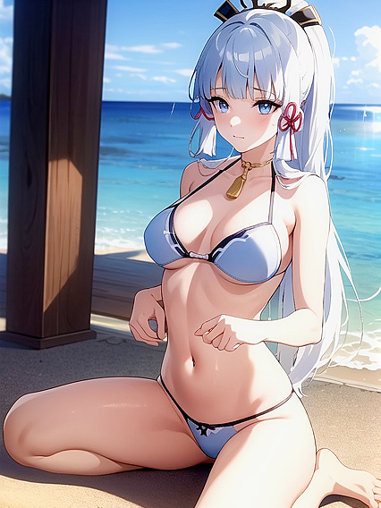 Wet Clothes and Seductive Glances at Sunset inSTEAMING Hentai Action