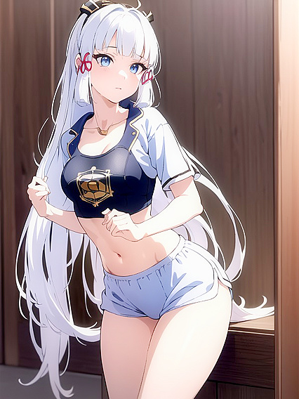Kamisato Ayaka from Genshin Impact Shows Off in a SexyCrop Top Hentai Scene
