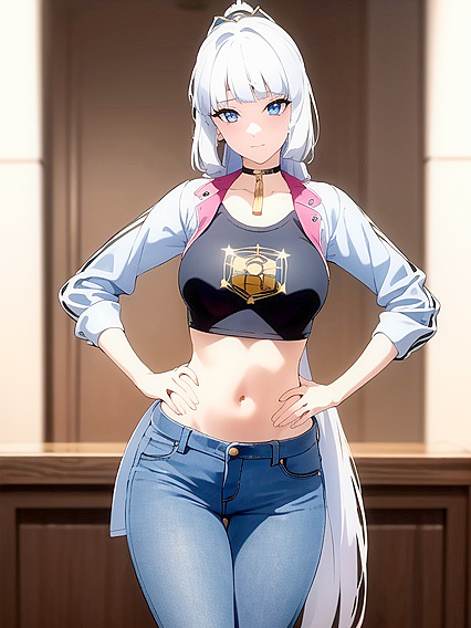 Sexy Jeans and Crop Top Action inSTEAMY Hentai Scenes
