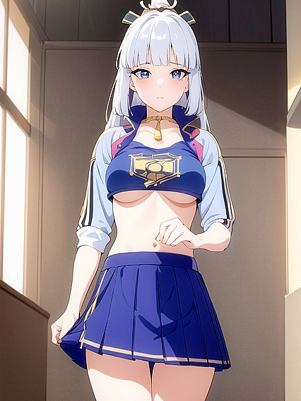 Kamisato Ayaka from Genshin Impact Showing Off Her Underboob in Detailed Hentai Scenes