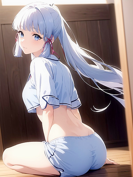 Kamisato Ayaka Shows Off Underboob in Sexy Crop Top hentai Action