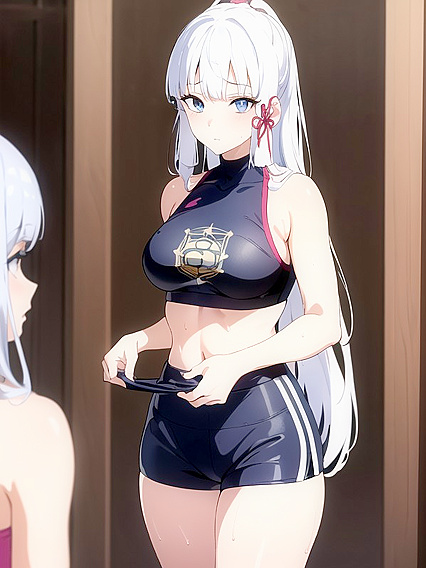 Facemask Fetish: Sweaty Girl 18+ Stares at You in Steamy Hentai Action