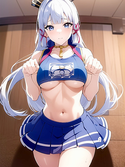 Sultry Bathroom Seduction: Busty Babe in Crop Top Stares Intensely at You