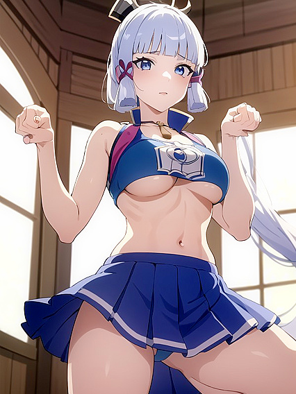 Cheerleader in Crop Top Enjoying Intense Hentai Action