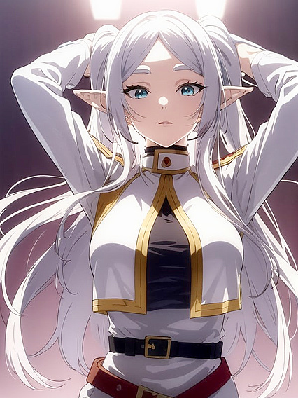 Frieren from Beyond Journey's End Raises Her Arms for Steamy Hentai Pleasure