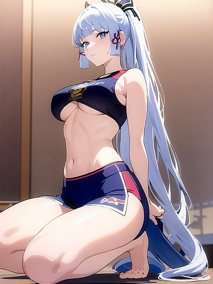 18-Year-Old Gazes at You in Sexy Sport Bra for Intense Hentai Pleasure