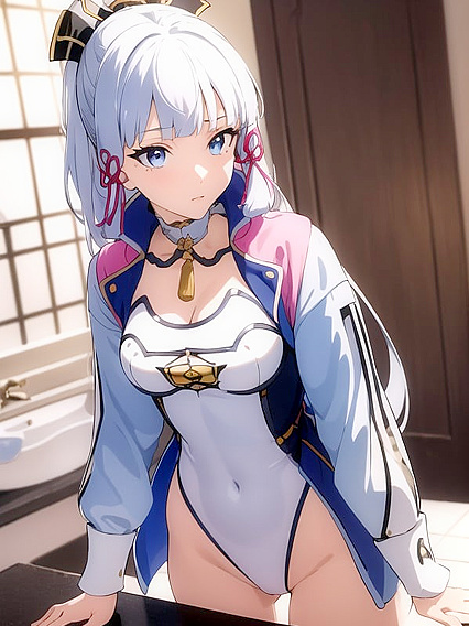 Kamisato Ayaka Stares Seductively at You in Explicit Genshin Impact Hentai Scenes