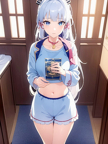 Kamisato Ayaka from Genshin Impact Stares Seductively at You in Hot hentai Action