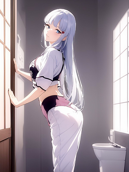 Crop Top Cutie Leans Forward for Intense Hentai Pleasure