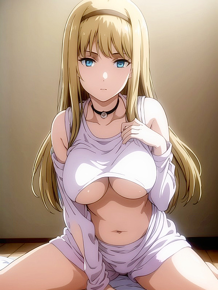 Pyjama-clad Beauty Lifts Her Shirt for Seductive Hentai Pleasure