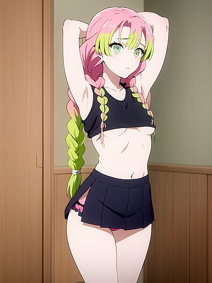 Arms Up in Colorful Rainbow Panties: A Pyjama-clad Hentai Fantasy