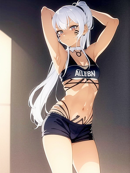 Skinny Girl 18+ in Rainbow Panties and Sporty Shorts NailsMind-Blowing Hentai Action