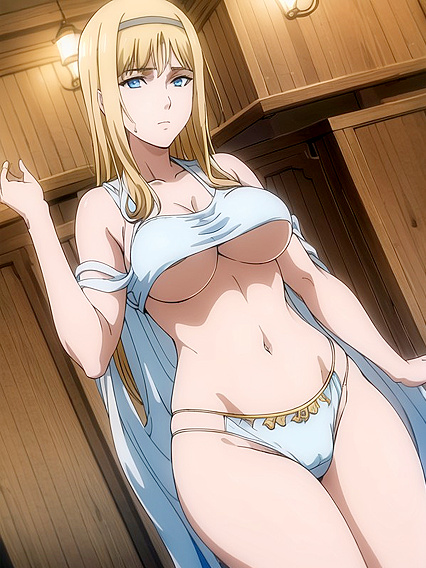 Ymir Fritz From Attack on Titan Shows Off Underboob at the Bar in Steamy Hentai Scene