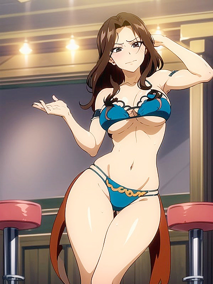 Sultry Belly Dancer Seduces with Lacy Bra in Mesmerizing Hentai Scene