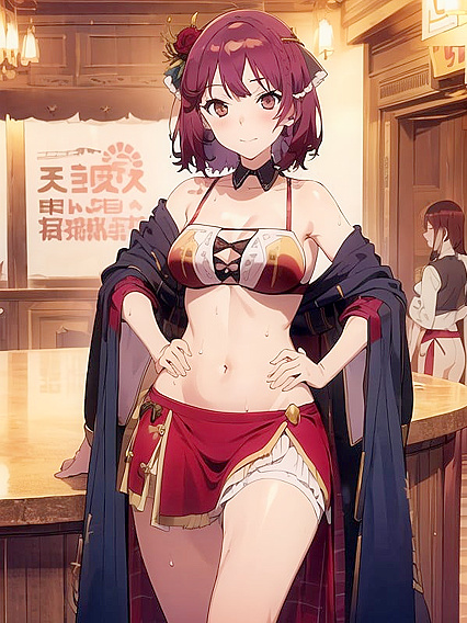 Detailed Thong Action at the Bar in Seductive Hentai Scenes