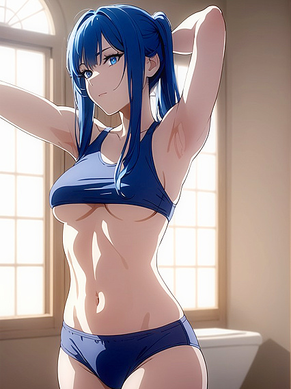 Bathroom seduction: Underboob tease in steamy hentai fantasies