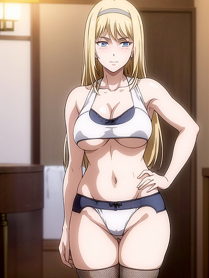 Blushing and Smirking: A Seductive Underboob Encounter in Hentai AIPorn