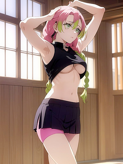 Yoga and Pyjama Fun with Rainbow Panties in Seductive Hentai Action