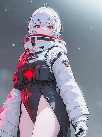 Rei Ayanami Walks Through Snowy Tokyo Streets at Night in Seductive Hentai Scene