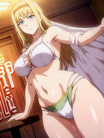 Dancing in Wet Clothes with Visible Pubic Hair for Hot Hentai Action