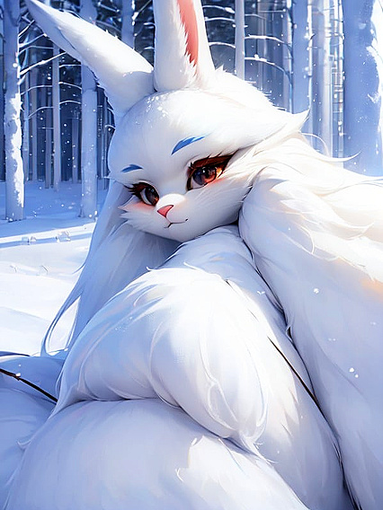 White-Furred Furry in Lab Coat for Steamy Hentai Action