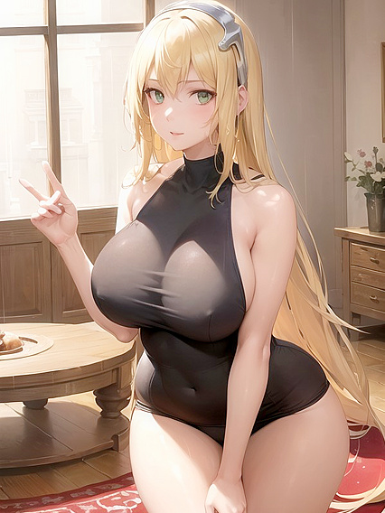 Busty Babe in Sports Bra Gets Wild in the Living Room for Steamy Hentai Action