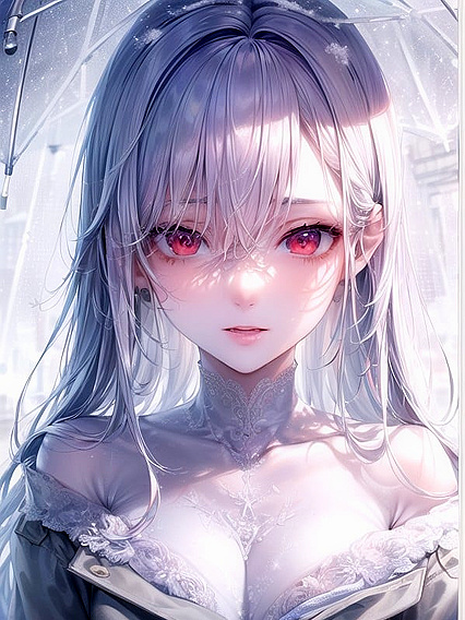 Red-Eyed Beauty in Trench Coat Takes It Hot on the Rooftop Hentai Action