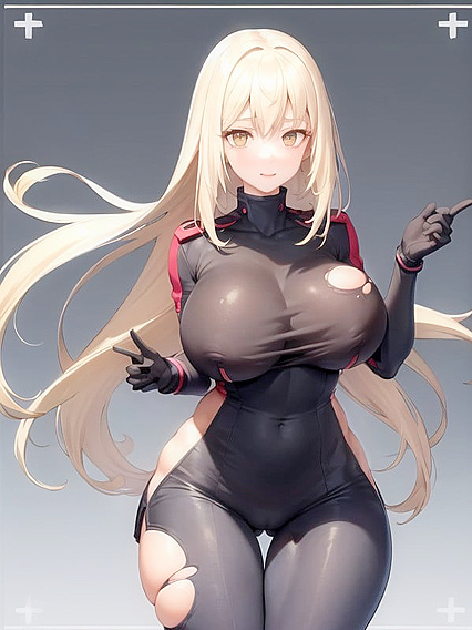 Gorgeous Massive-Ass Beauty Stares at You with Expanding Breasts in hentai Action